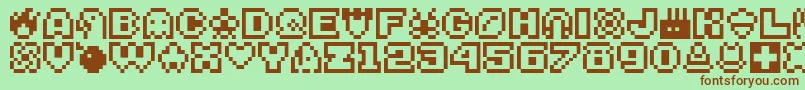 Bitsy Font – Brown Fonts on Green Background