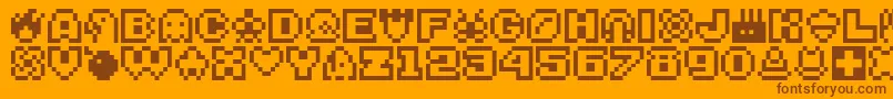 Bitsy Font – Brown Fonts on Orange Background