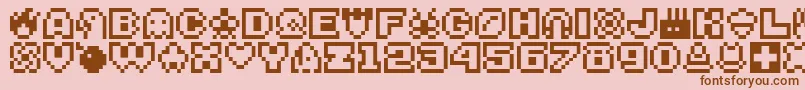 Bitsy Font – Brown Fonts on Pink Background
