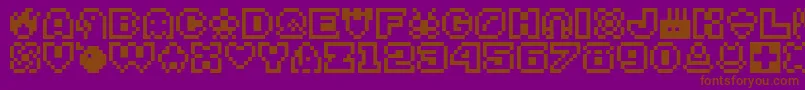 Bitsy Font – Brown Fonts on Purple Background