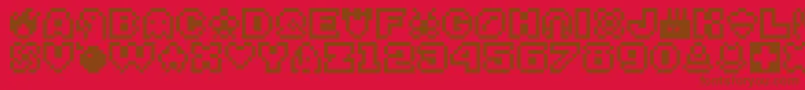 Bitsy Font – Brown Fonts on Red Background