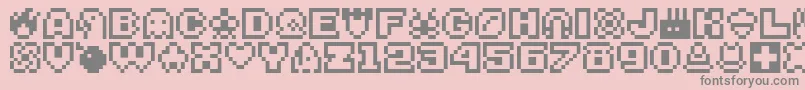 Шрифт Bitsy – серые шрифты на розовом фоне