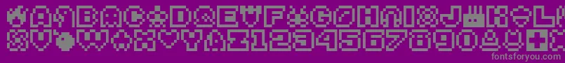 Czcionka Bitsy – szare czcionki na fioletowym tle