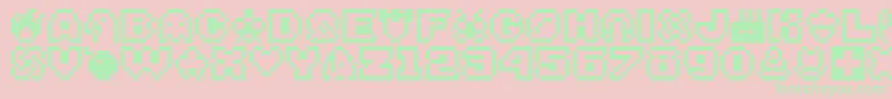 Bitsy Font – Green Fonts on Pink Background