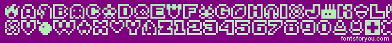 Bitsy Font – Green Fonts on Purple Background