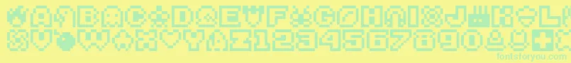 More about Bitsy Font Bitsy Font – Green Fonts on Yellow Background