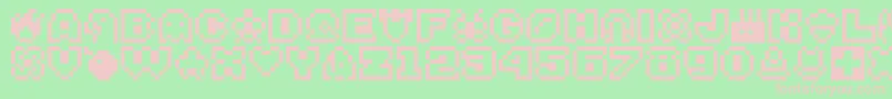 Bitsy Font – Pink Fonts on Green Background