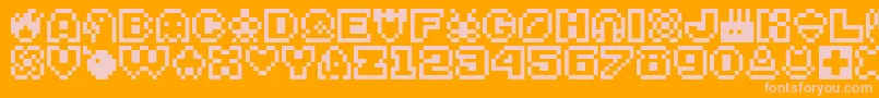 Bitsy Font – Pink Fonts on Orange Background
