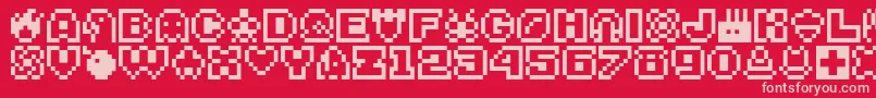 Шрифт Bitsy – розовые шрифты на красном фоне