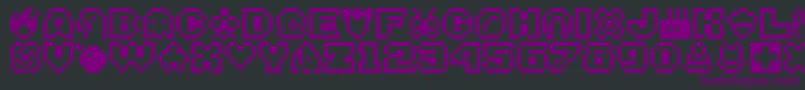 Czcionka Bitsy – fioletowe czcionki na czarnym tle