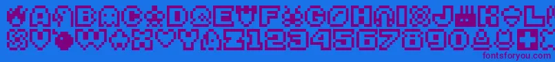 Шрифт Bitsy – фиолетовые шрифты на синем фоне