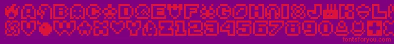 Bitsy Font – Red Fonts on Purple Background