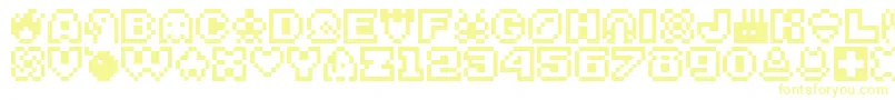 Bitsy Font – Yellow Fonts on White Background