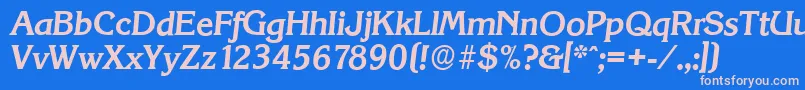 KorinthserialBolditalic Font – Pink Fonts on Blue Background