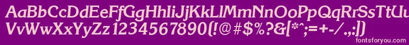 KorinthserialBolditalic Font – Pink Fonts on Purple Background