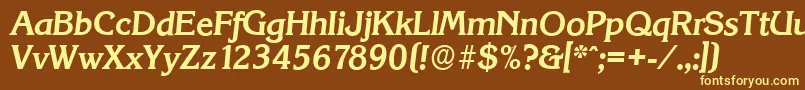 KorinthserialBolditalic Font – Yellow Fonts on Brown Background