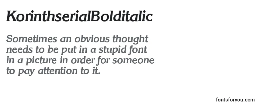 Review of the KorinthserialBolditalic Font