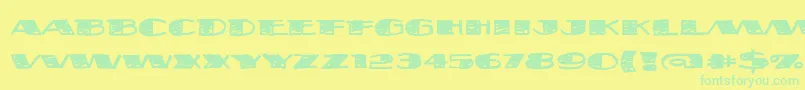 フォントFatsb – 黄色い背景に緑の文字