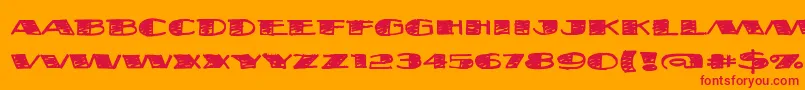 Czcionka Fatsb – czerwone czcionki na pomarańczowym tle