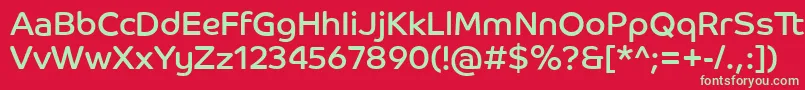 フォントCoHeadlineCorpRegular – 赤い背景に緑の文字