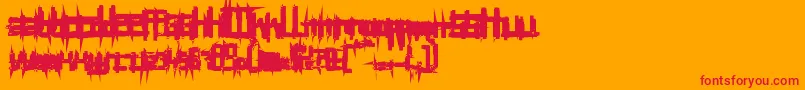 フォントBruisedHundred – オレンジの背景に赤い文字