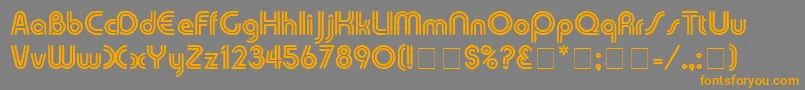 TwinkieDisplaySsi-Schriftart – Orangefarbene Schriften auf grauem Hintergrund