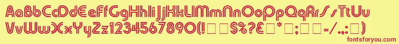 TwinkieDisplaySsi Font – Red Fonts on Yellow Background