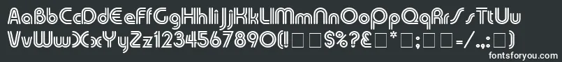 TwinkieDisplaySsi-fontti – valkoiset fontit mustalla taustalla