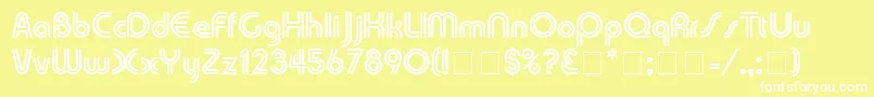 TwinkieDisplaySsi-Schriftart – Weiße Schriften auf gelbem Hintergrund