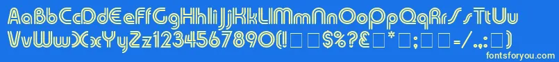 TwinkieDisplaySsi Font – Yellow Fonts on Blue Background