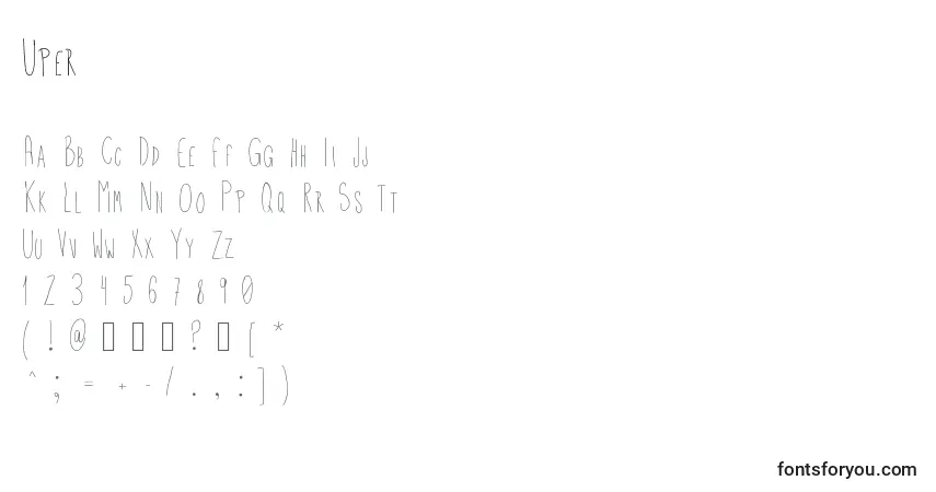 Шрифт Uper – алфавит, цифры, специальные символы
