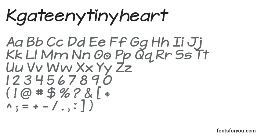 Schriftart Kgateenytinyheart – Alphabet, Zahlen, spezielle Symbole