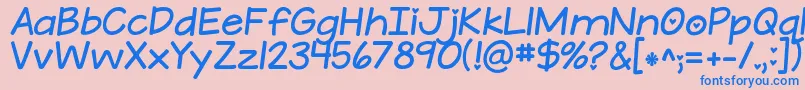 Kgateenytinyheart Font – Blue Fonts on Pink Background