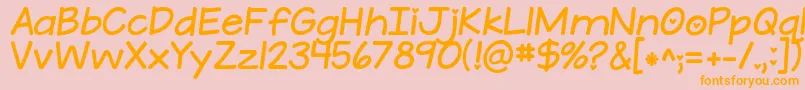 Kgateenytinyheart Font – Orange Fonts on Pink Background