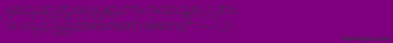 Lady-Schriftart – Schwarze Schriften auf violettem Hintergrund