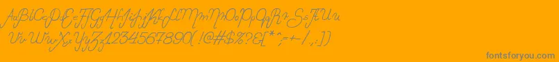 Lady-Schriftart – Graue Schriften auf orangefarbenem Hintergrund