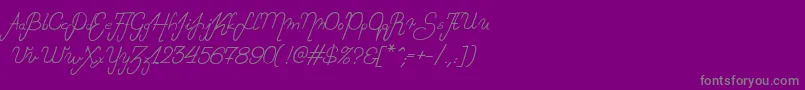 フォントLady – 紫の背景に灰色の文字