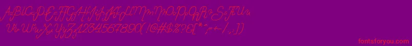 Lady-Schriftart – Rote Schriften auf violettem Hintergrund