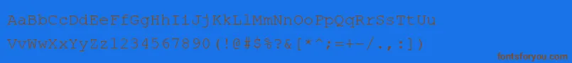 フォントPhaisarnmono – 茶色の文字が青い背景にあります。