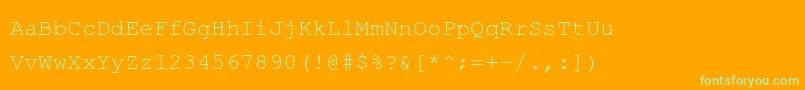 Phaisarnmono-Schriftart – Grüne Schriften auf orangefarbenem Hintergrund