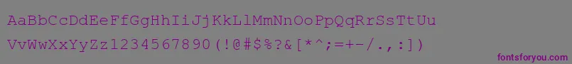 フォントPhaisarnmono – 紫色のフォント、灰色の背景