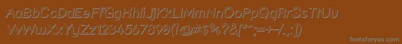 Strshdi-fontti – harmaat kirjasimet ruskealla taustalla
