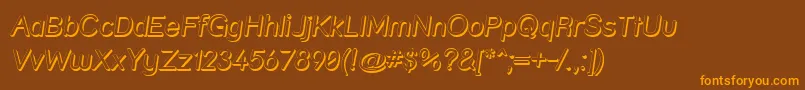 Strshdi-Schriftart – Orangefarbene Schriften auf braunem Hintergrund
