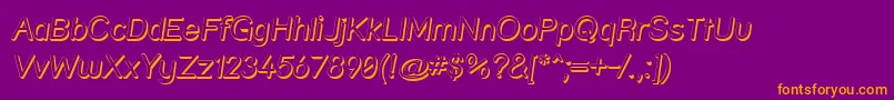 Strshdi-Schriftart – Orangefarbene Schriften auf violettem Hintergrund