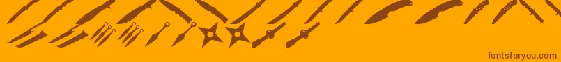EdgebatTfb-Schriftart – Braune Schriften auf orangefarbenem Hintergrund