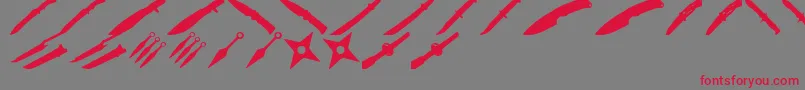 EdgebatTfb-Schriftart – Rote Schriften auf grauem Hintergrund