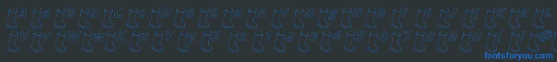 Oldboothollowitalics Font – Blue Fonts on Black Background