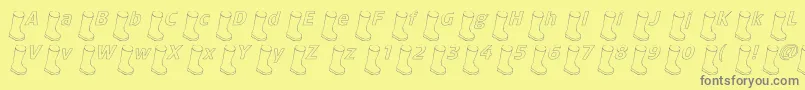Oldboothollowitalics-Schriftart – Graue Schriften auf gelbem Hintergrund