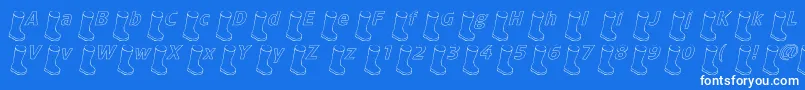 Oldboothollowitalics Font – White Fonts on Blue Background