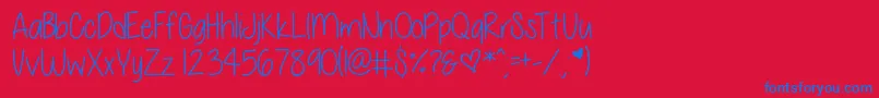 CeliaGarcia Font – Blue Fonts on Red Background